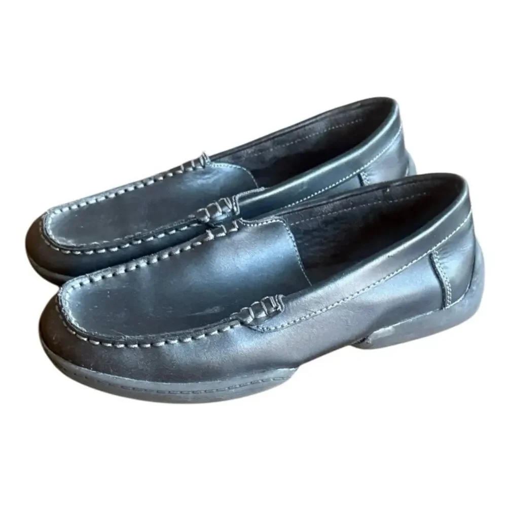 Kenneth Cole Reaction Black Leather Driving Loafer Size 6 - Comfort Slip-On
